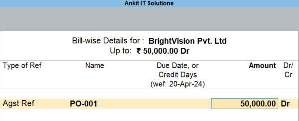 Bill By Bill Entry in TallyPrime – A Simple Guide - Ankit IT Solutions ...