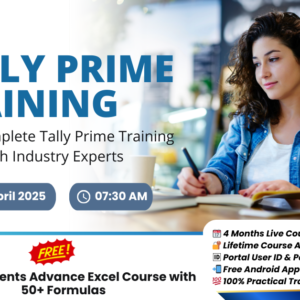 Tally Prime Course Start from 11 April 2025